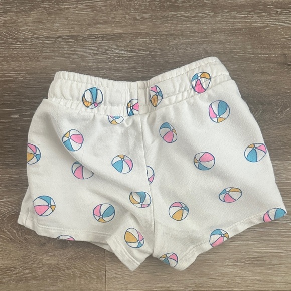White Shorts Colorful Beach Ball Print - Picture 2 of 3